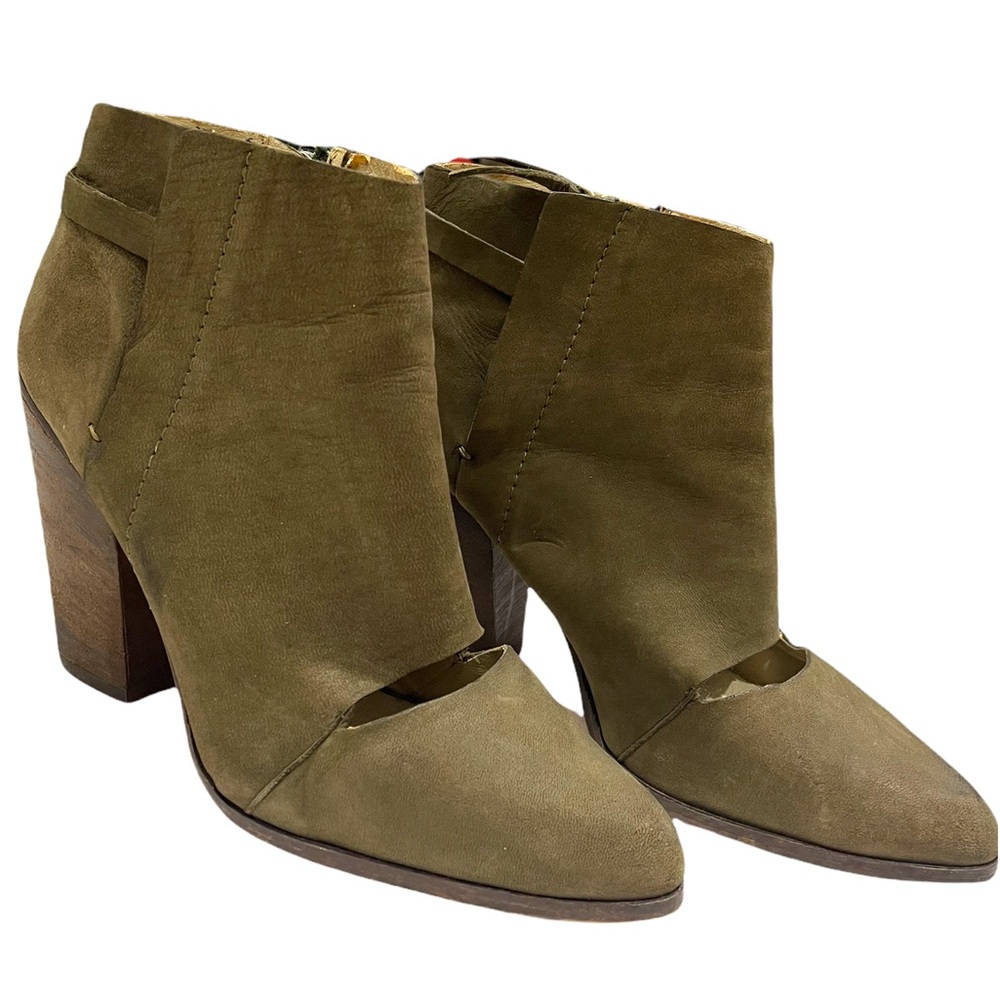 Joe’s Abby Suede Leather Cutout Ankle Boot 10 Western Cowboy Tan